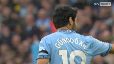 Gundogan rattles Arsenal post with free-kick!