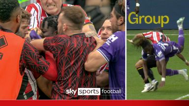 'WIPED OUT!' Brutal barge - then tempers flare at Bramall Lane!