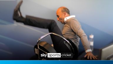 Nasser hilariously falls off his chair in shock!