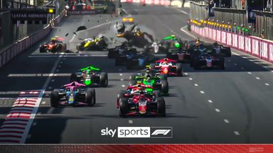 Massive crash on the opening lap in F2 forces red flag!