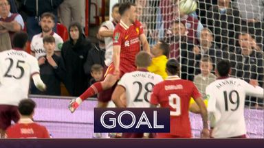 'Look how high he gets!' | Jota heads in to equalise for Liverpool