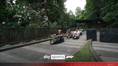 Team-mates reunited | Gasly and Tsunoda race each other on Skyline Luge