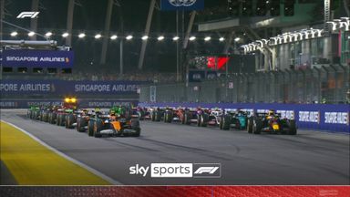 Norris holds off Verstappen for the lead on opening lap!