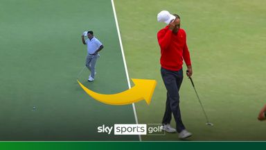 Remind you of someone? | Who walked in the putt better...Tiger or Si-Woo?