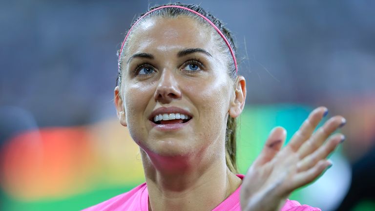 Alex Morgan after a NWSL soccer match between the Washington Spirit and the San Diego Wave FC at Audi Field in Washington DC.