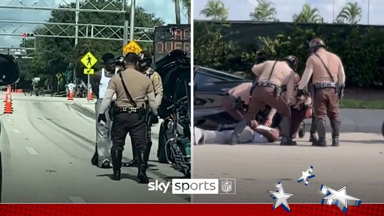 Miami Dolphins wide receiver Tyreek Hill has been detained by police for a traffic incident ahead of their NFL season opener.