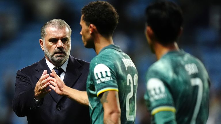 Angie Postecoglou congratulated match winner Brennan Johnson throughout after Tottenham beat Coventry with two late goals