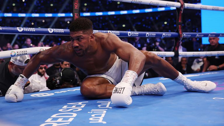 Anthony Joshua was knocked out by Daniel Dubois at Wembley (Picture By Mark Robinson Matchroom Boxing).