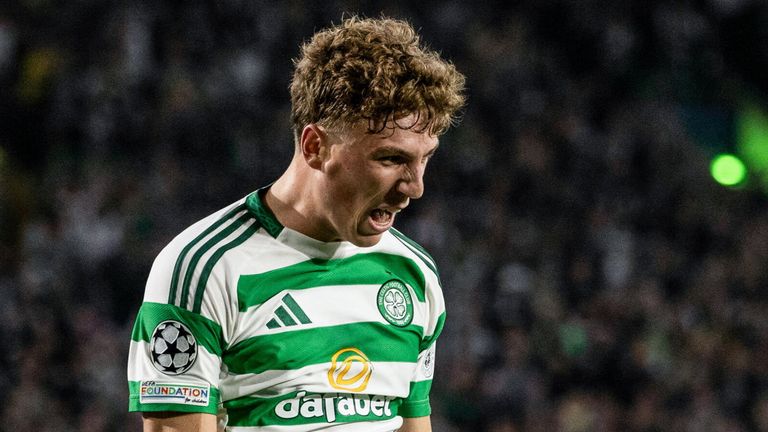 Celtic's Arne Engels scored on his Champions League debut