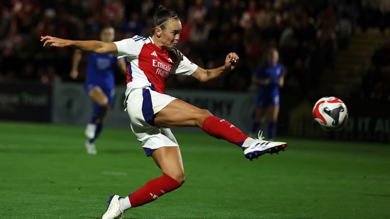 Caitlin Foord scores stunning volley against Rangers Women. 