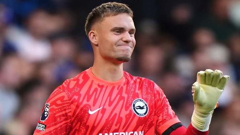 Brighton's Bart Verbruggen apologises after his error led to a Chelsea goal 