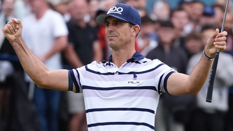 Billy Horschel celebrates victory following day four of the 2024 BMW PGA Championship at Wentworth