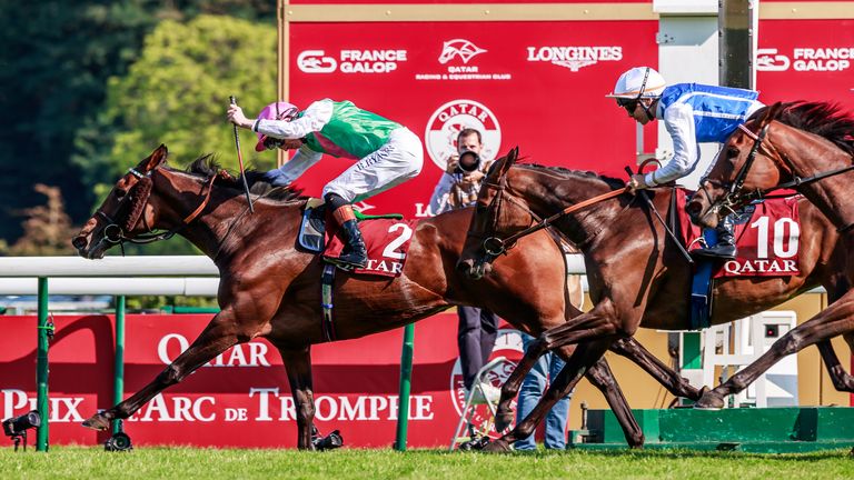 Bluestocking (R. Ryan) wins Qatar Prix Vermeille Gr.1 at ParisLongchamp, 15/09/2024, photo: Zuzanna Lupa