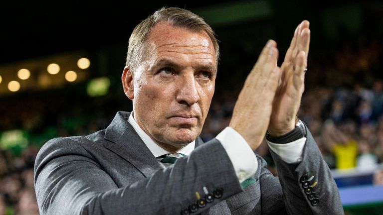 GLASGOW, SCOTLAND - SEPTEMBER 18: Celtic manager Brendan Rodgers during a UEFA Champions League match between Celtic and SK Slovan Bratislava at Celtic Park, on September 18, 2024, in Glasgow, Scotland. (Photo by Craig Williamson / SNS Group)