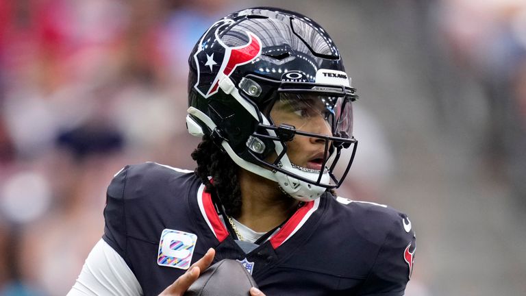 Houston Texans quarterback C.J. Stroud throws a pass during the first half of an NFL football game against the Jacksonville Jaguars, Sunday, Sept. 29, 2024, in Houston. (AP Photo/Eric Christian Smith)