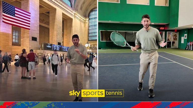 Sky Sports News reporter Danyaal Khan visits Vanderbilt Tennis Club located in New York's Grand Station as he meets the people behind running the club and locals who use for tennis lessons and playing. 