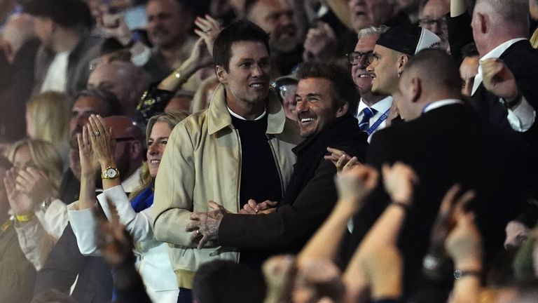 David Beckham and Tom Brady at St Andrew's