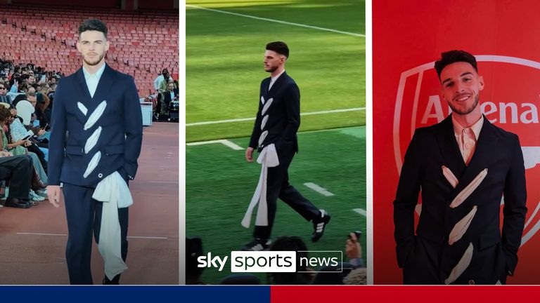 Declan Rice hit the runway for the London Fashion Week at The Emirates Stadium.