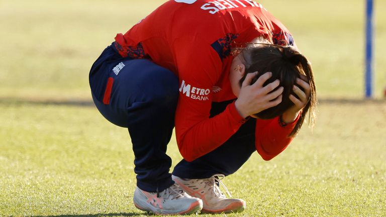 England lost to Ireland by five-wickets after an overthrow allowed the hosts to come through for their winning runs