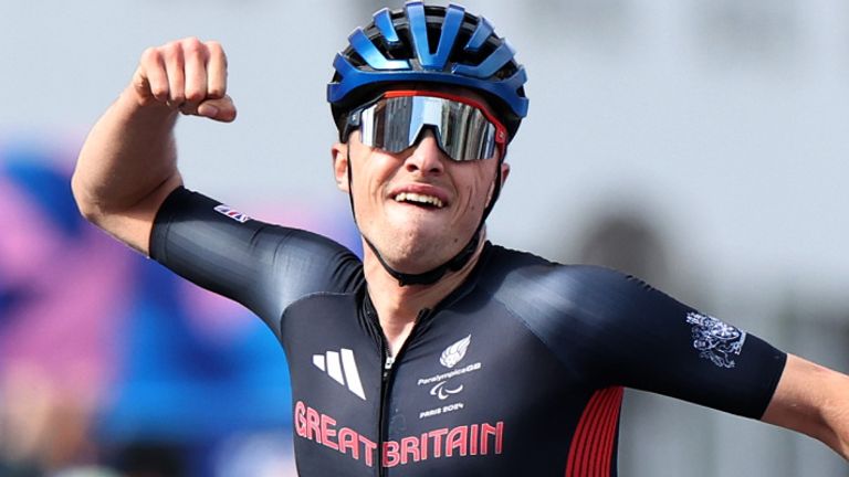 Finlay Graham wins gold for Great Britain in the men's C1-3 road race at the Paralympics