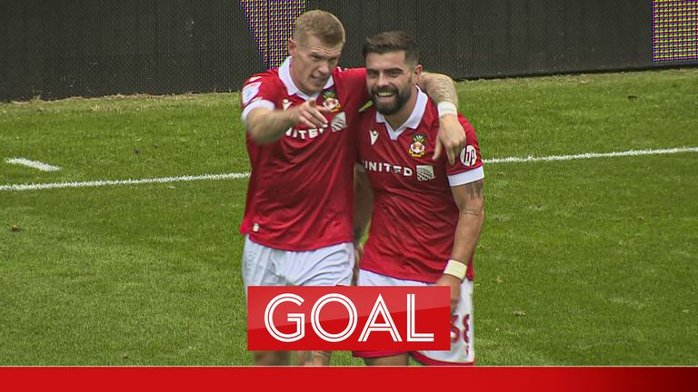 Elliot Lee extends Wrexham's lead against Shrewsbury Town