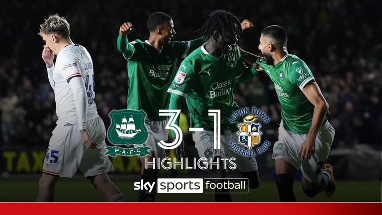 Highlights of the Sky Bet Championship match between Plymouth Argyle and Luton Town. 