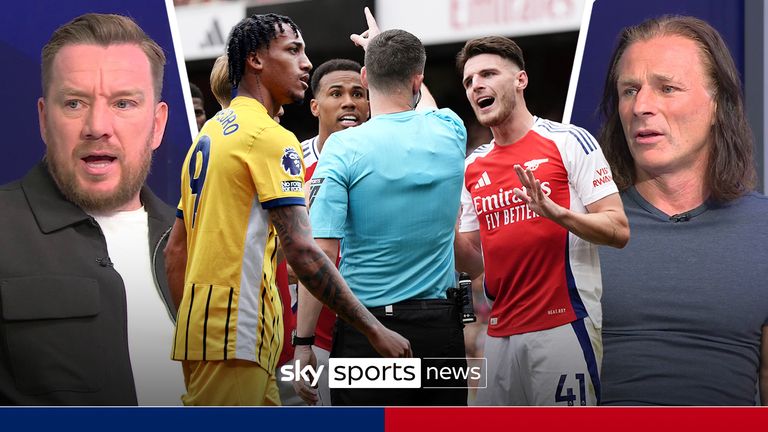 Jamie O&#39;Hara and Gareth Ainsworth give their opinions on Declan Rice&#39;s sending off for a second yellow against Brighton and Joao Pedro incident where he kicked the ball which could&#39;ve resulted in the Brazilian being shown a yellow. Images from: PA/Getty and Sky 