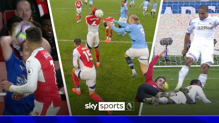 We take a look at when players strike other players with the ball after Erling Haaland controversially threw the ball at Arsenal defender Gabriel following Man City's last-minute equaliser.