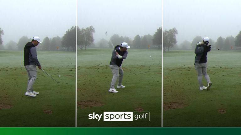 Si Woo Kim hit some impressive baseball shots during his golf warm-up at the Presidents Cup.