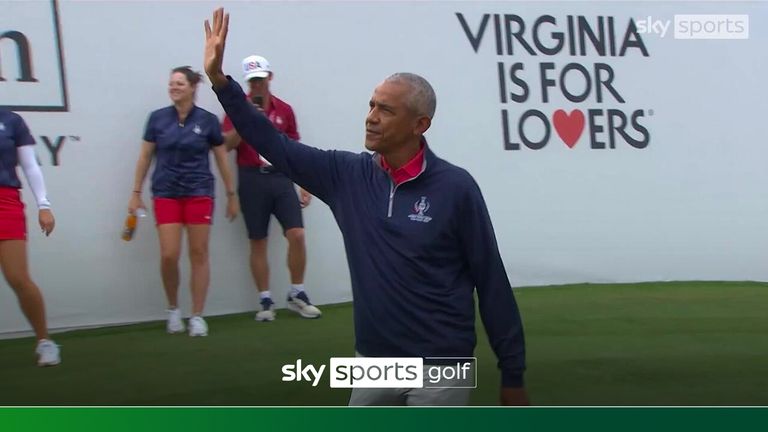 Obama appears at Solheim cup