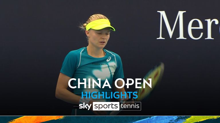 Highlights of Clara Tauson&#39;s victory over Harriet Dart in the opening round of the China Open.