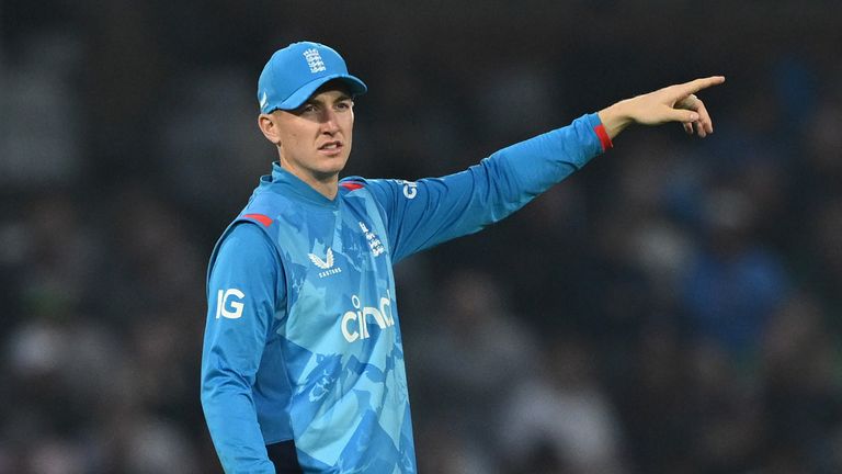 NOTTINGHAM, ENGLAND - SEPTEMBER 19: Harry Brook of England during the 1st Metro Bank ODI between England and Australia at Trent Bridge on September 19, 2024 in Nottingham, England. (Photo by Shaun Botterill/Getty Images)