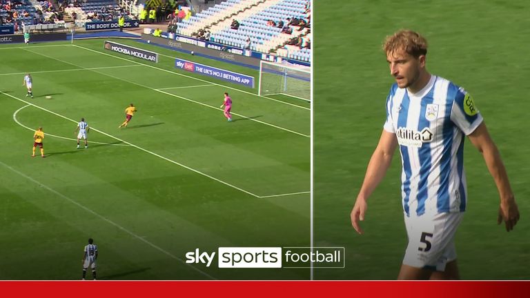 Huddersfield Town defender Michal Helik had this moment to forget during his side&#39;s 3-1 defeat at home to Northampton Town.