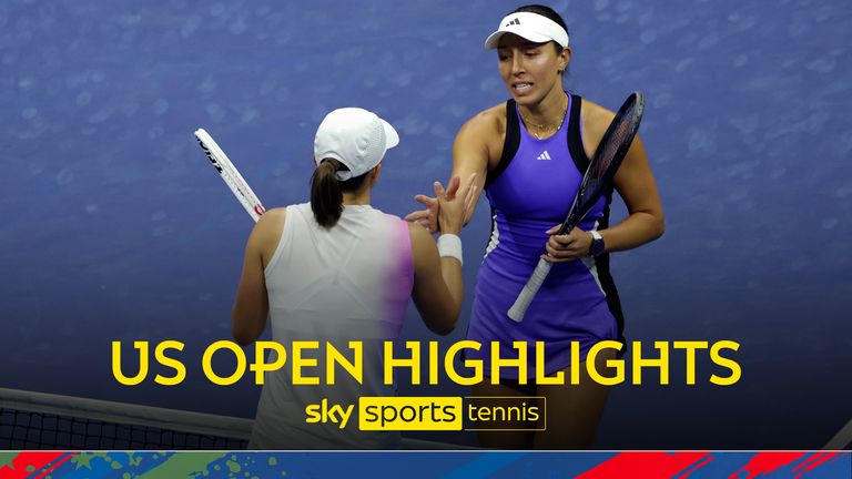 Highlights of Iga Swiatek against Jessica Pegula in the quarter-finals of the US Open.