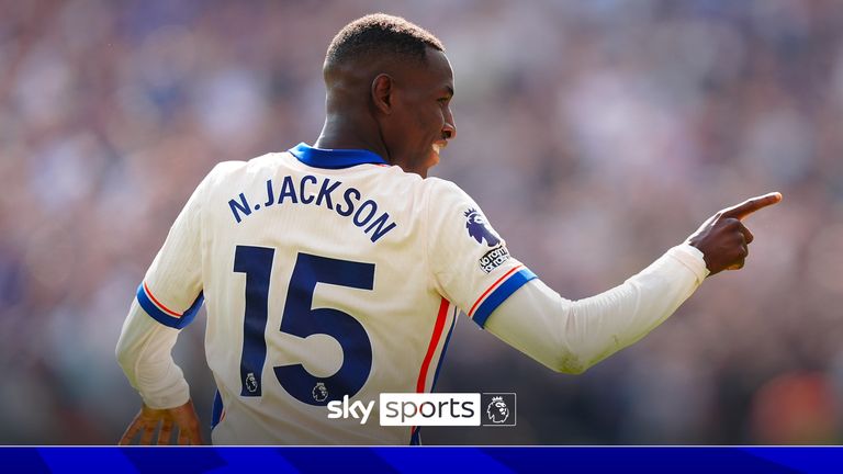 Chelsea's Nicolas Jackson celebrates after scoring the opening goal of the game during the Premier League match at the London Stadium. Picture date: Saturday September 21, 2024.