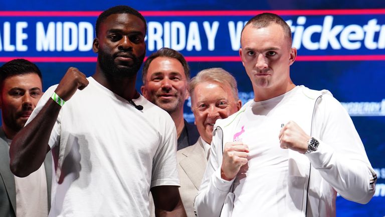 Boxing Press Conference - OVO Arena, Wembley
Joshua Buatsi and Willy Hutchinson during a press conference at the OVO Arena, Wembley, London. Picture date: Wednesday June 26, 2024.