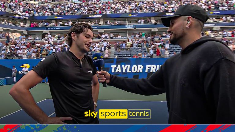 Nick Kyrgios interviews Taylor Fritz at the US Open