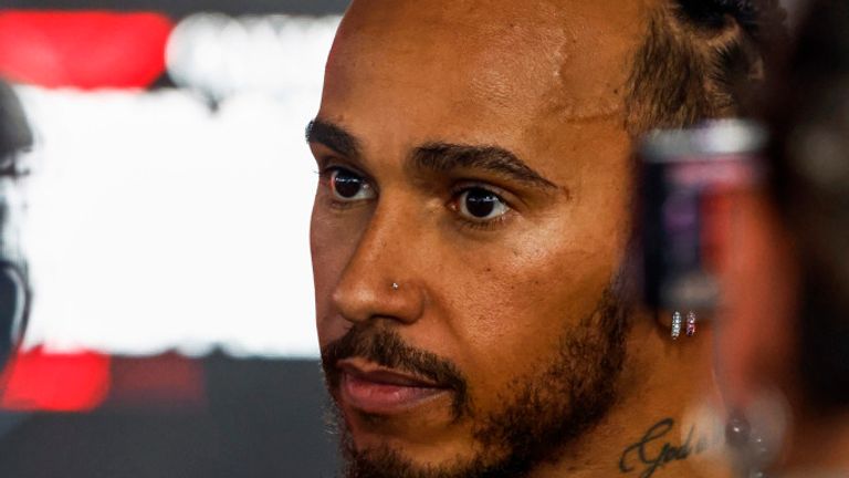 BAKU CITY CIRCUIT, AZERBAIJAN - SEPTEMBER 15: Sir Lewis Hamilton, Mercedes-AMG F1 Team, in Parc Ferme during the Azerbaijan GP at Baku City Circuit on Sunday September 15, 2024 in Baku, Azerbaijan. (Photo by Sam Bloxham / LAT Images)