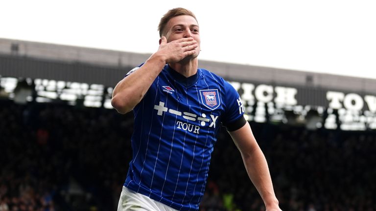 Liam Delap celebrates levelling for Ipswich Town