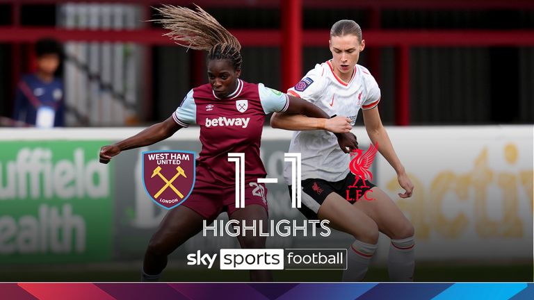 Highlights of the WSL clash between West Ham and Liverpool. 