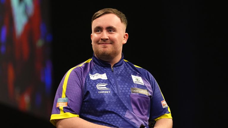 Luke Littler during the semi-match match against Michael Smith on night 16 of the Premier League