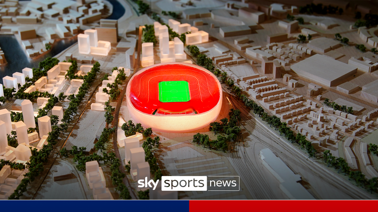 A general view of a model presenting potential regeneration plans for Old Trafford, home of Manchester United, displayed at the Labour Party's annual conference in Liverpool. Picture date: Tuesday September 24, 2024.