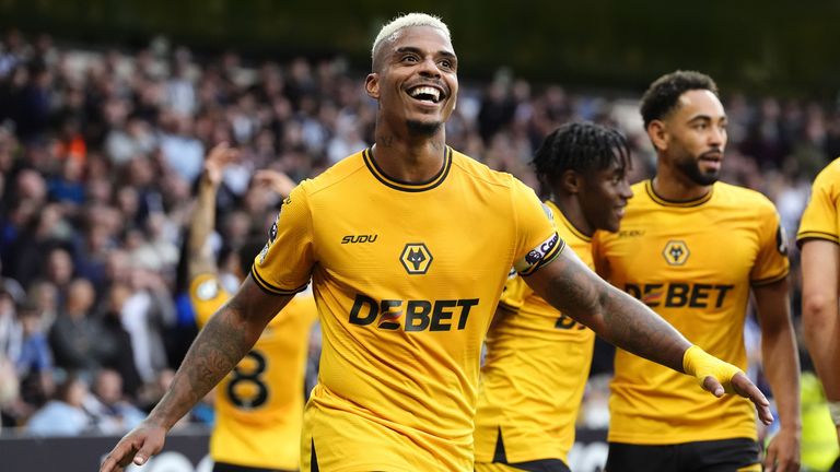 Wolverhampton Wanderers' Mario Lemina celebrates scoring the first goal of the game