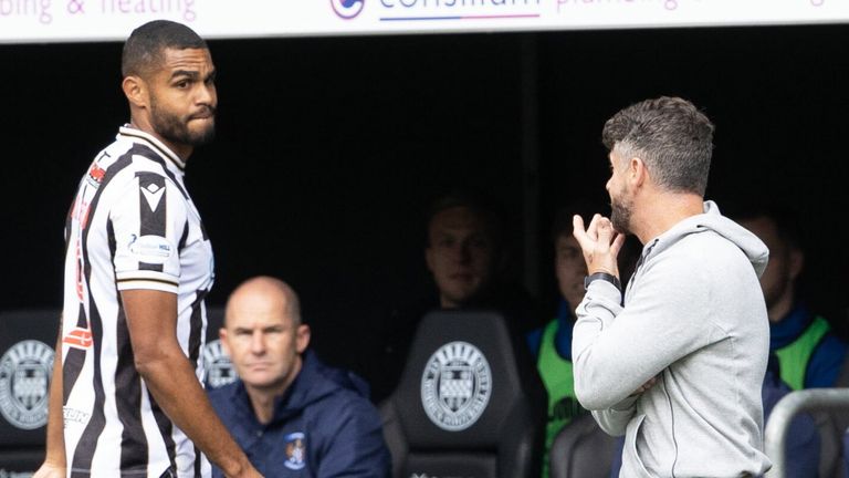 St Mirren's Mikael Mandron was substituted by manager Stephen Robinson after just 19 minutes after avoiding a red card against Kilmarnock