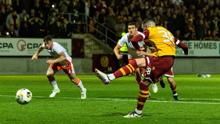 Motherwell's Lennon Miller scored the winner from the penalty spot