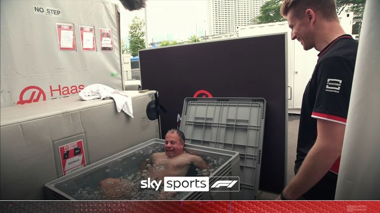 Sky F1&#39;s Ted Kravitz asked Nico Hulkenberg what methods the drivers use to combat extreme heat during the Singapore Grand Prix.