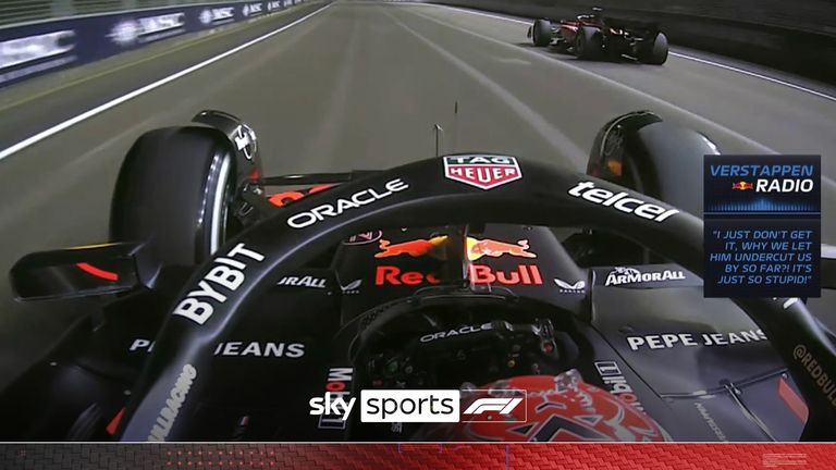 Max Verstappen was left furious with Red Bull's strategy after Charles Leclerc overtook him as he was coming out of the pit lane.