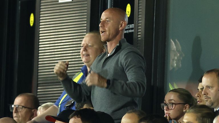 Salford City co-owner Nicky Butt watched on at the Peninsula Stadium