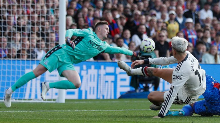 Alejandro Garnacho is denied by Dean Henderson