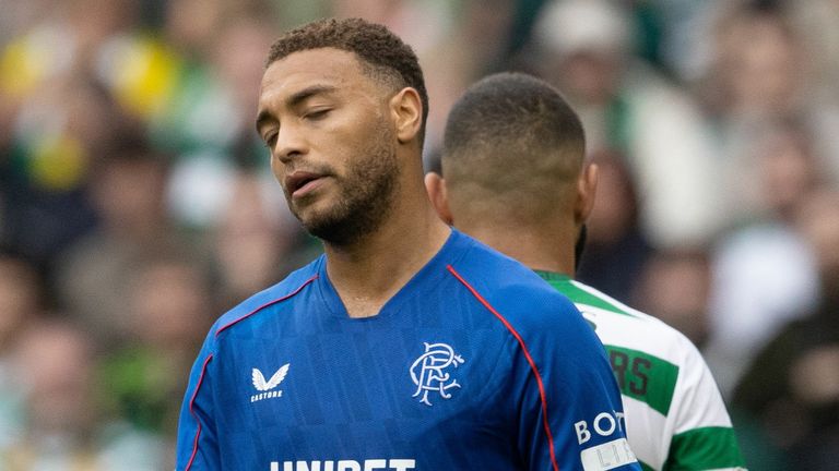 GLASGOW, SCOTLAND - SEPTEMBER 01: Rangers Cyriel Dessers during a William Hill Premiership match between Celtic and Rangers at Celtic Park, on September 01, 2024, in Glasgow, Scotland. (Photo by Alan Harvey / SNS Group)